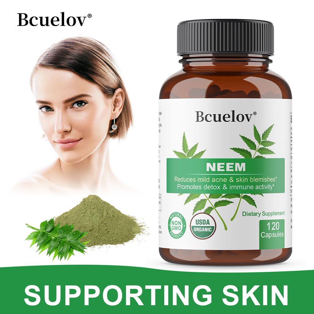 Herbal And Wellness - แคปซูลใบสะเดาออร์แกนิก อาหารเสริมสมุนไพรต้านอนุมูลอิสระเพื่อผิวกระจ่างใส เสริมภูมิคุ้มกัน ระบบย่อยอาหาร และบำรุงตับ ช่วยดีท็อกซ์ร่างกายทุกวัน
