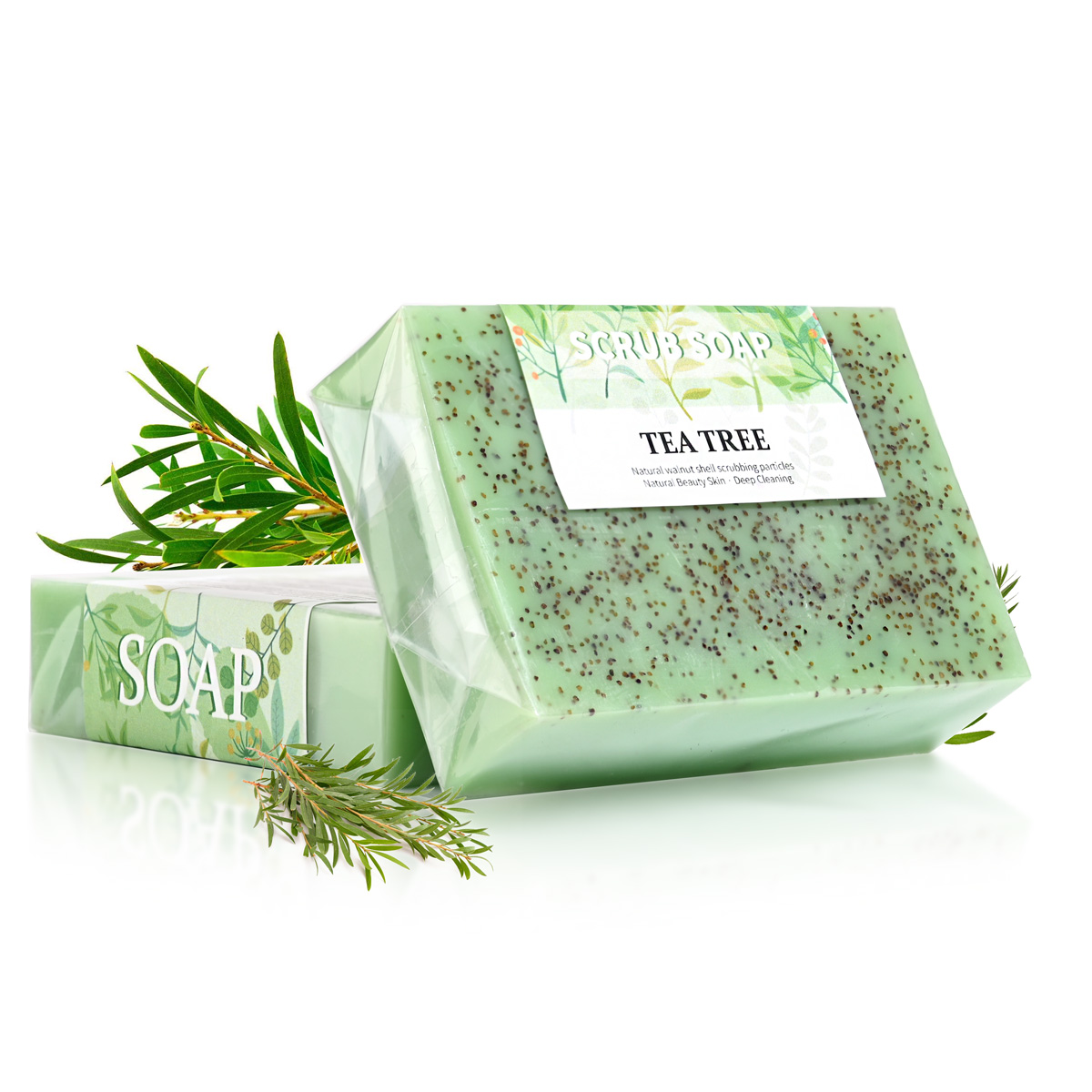 Herbal Wellness Tea - M+100G สบู่ฟองน้ำมันทีทรี ครีมไวท์เทนนิ่งทำมือจากธรรมชาติ ช่วยผลัดเซลล์ผิวและลดสิว ยอดขายอันดับหนึ่ง