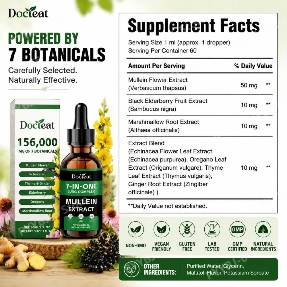 ด็อกทีท 7-in-1 สารสกัดมัลลีนแบ - Herbal And Wellness บทวิจารณ์และราคา